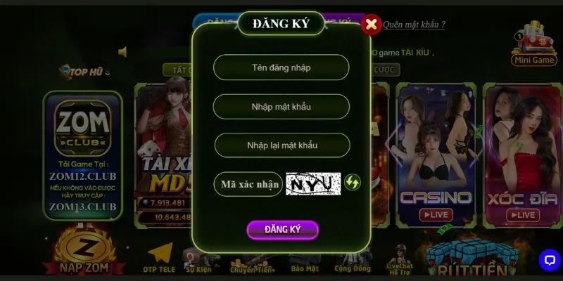ZomClub – Cổng Game Đỉnh Cao với Trò Chơi Bài, Bắn Cá, Cá Cược Thể Thao 2 Hướng dẫn đăng ký ZomClub
