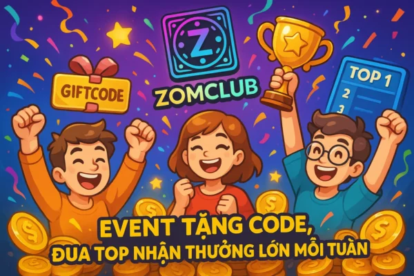 Hướng Dẫn Bắn Cá ZomClub – Cách Chơi & Mẹo Thắng Dễ 7 Đừng bỏ lỡ các event tặng code, đua top mỗi tuần để nhận thưởng lớn cùng ZomClub