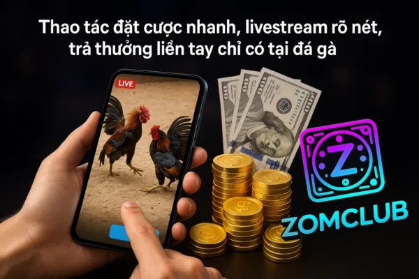 Link Vào Đá Gà ZomClub – Truy Cập Nhanh, Không Bị Chặn 5 Thao tác đặt cược nhanh, livestream rõ nét, trả thưởng liền tay chỉ có tại đá gà ZomClub