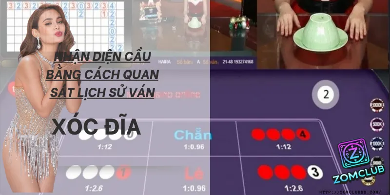 Quan sát lịch sử ván Xóc Đĩa để nhận diện cầu 5 Mẹo Chơi Xóc Đĩa – Bí Kíp Đọc Cầu, Quản Lý Vốn, Luôn Thắng Tại ZomClub - Hình ảnh minh họa về Mini Games Zomclub trên ZomClub.