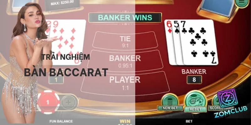 Trải nghiệm bàn baccarat trực tuyến siêu đẹp tại ZomClub – Game bài cá cược hot nhất 2025.